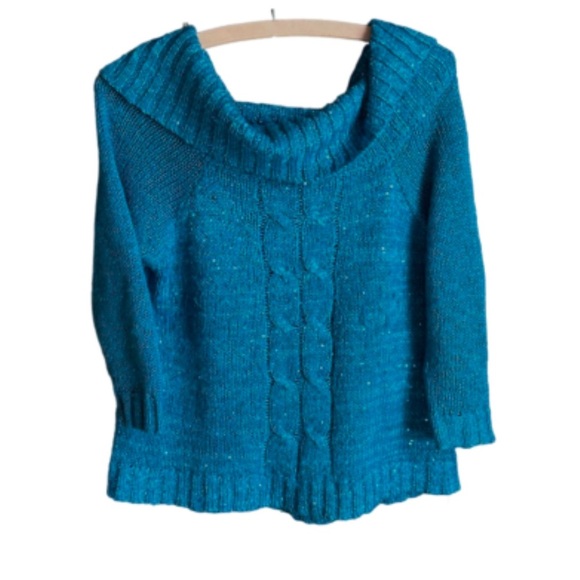 Baby Phat Sweaters - Baby Phat Blue‎ Sequin Sweater Medium